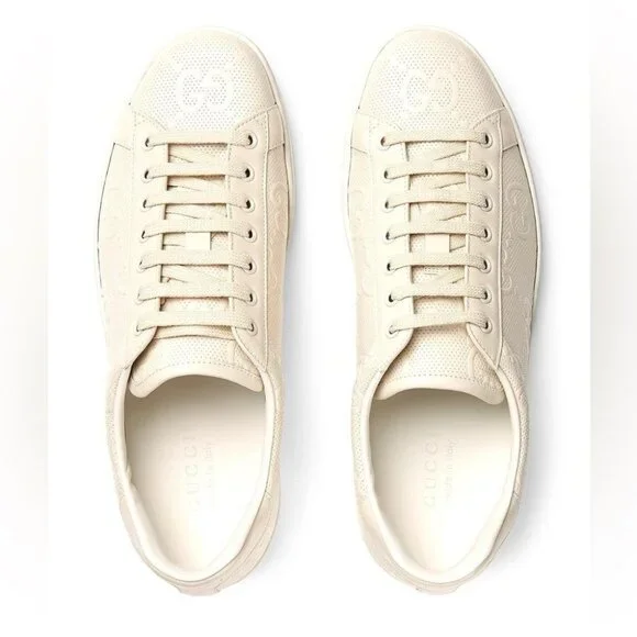 Gucci Ace GG Embossed White Sneakers - Picture 11 of 11